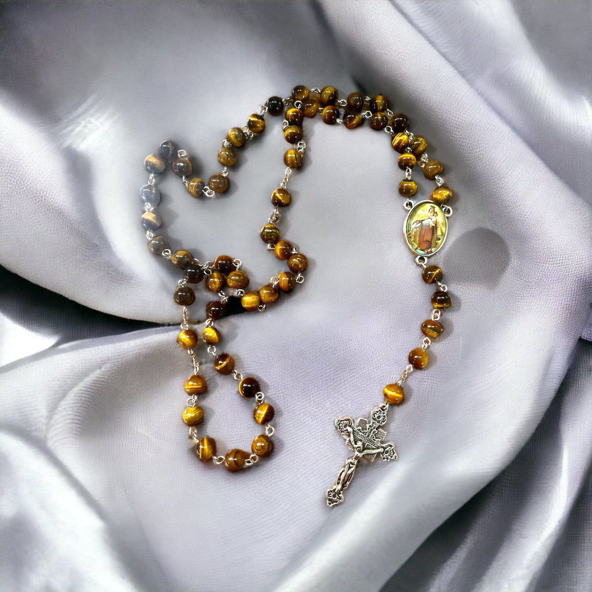 Rosario ojo de tigre