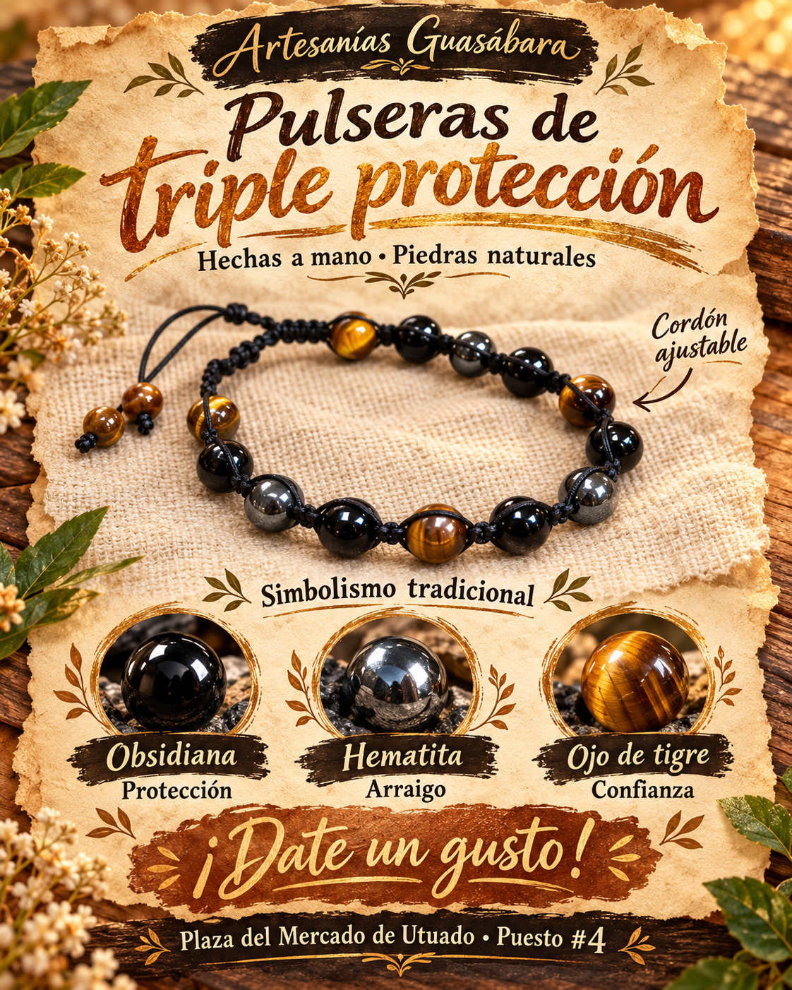 Pulsera de Triple Protección 8mm