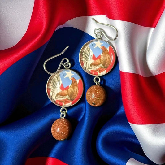 Aretes Gallo de Pelea - Raíces de Mi Isla