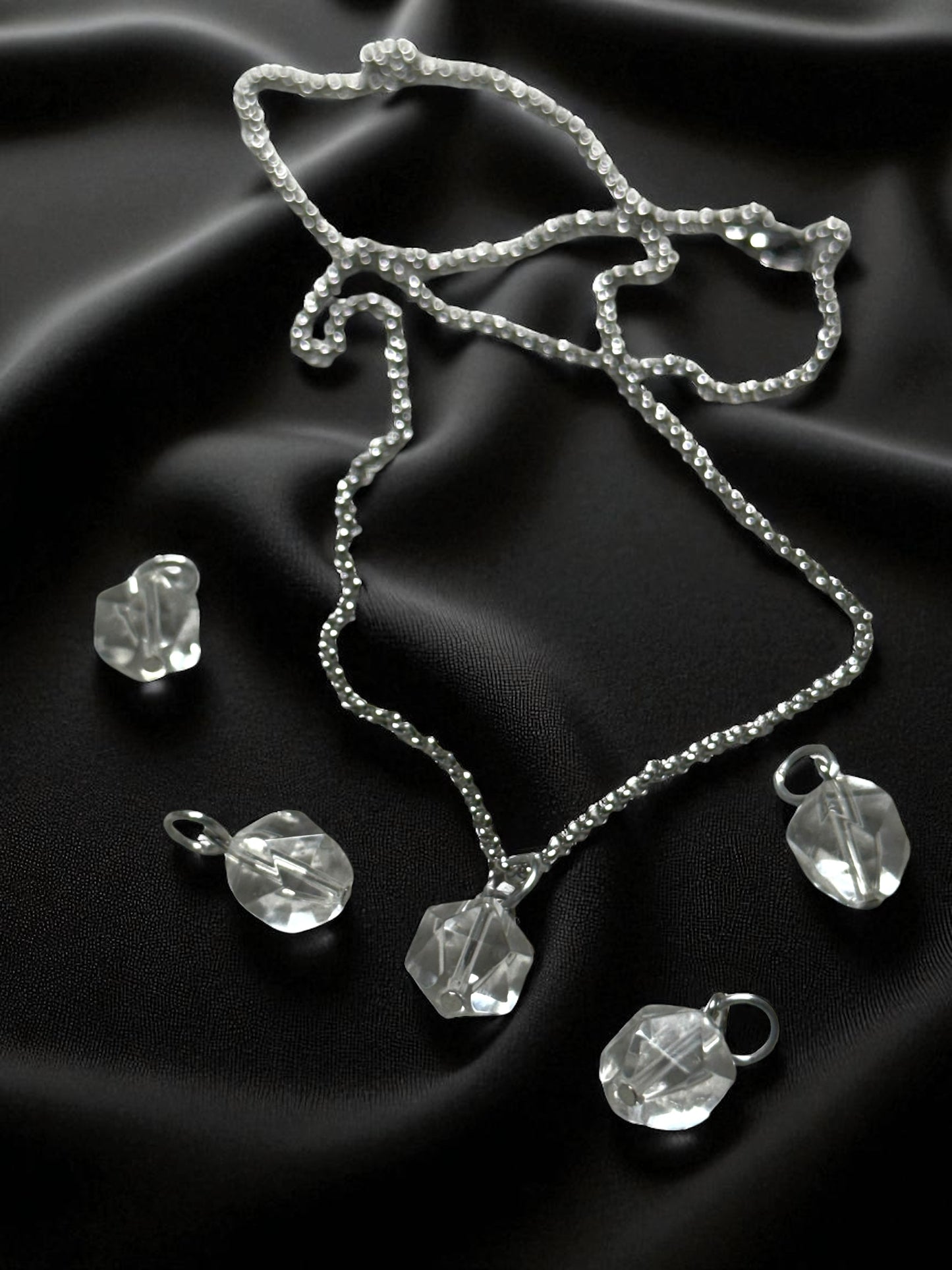 Cuarzo Cristal Triple A 10mm con Cadena de Acero Inoxidable