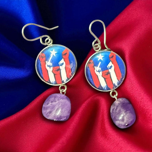 Aretes Puños de Resistencia - Raíces de Mi Isla