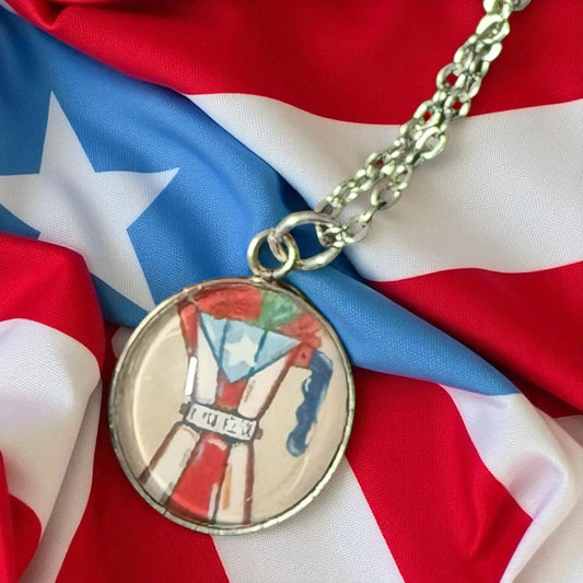 Dije Greca de Café con Cadena - Raíces de Mi Isla